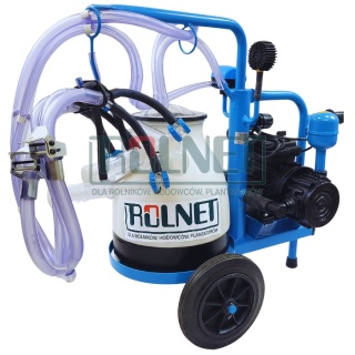 Dojarka do kóz i owiec, dwa aparaty udojowe, konew z tworzywa 20l