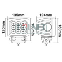 Lampa robocza LED, kwadratowa, 90W 8100 lm 10/30V światło rozproszone 9 LED