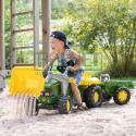 Traktor z napędem na pedały z ładowaczem i przyczepą John Deere,  RollyKid Rolly Toys