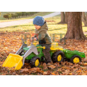 Traktor z napędem na pedały z ładowaczem i przyczepą John Deere  RollyKid Rolly Toys