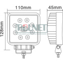 ampa robocza LED, kwadratowa, 24W 1920 lm 10/30V światło skupione 8 LED gopart