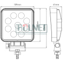 Lampa robocza LED, kwadratowa, 27W 2376 lm 10/30V światło rozproszone