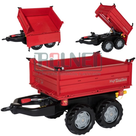 Przyczepa dwuosiowa czerwona MegaTrailer Rolly Toys 3-10 lat