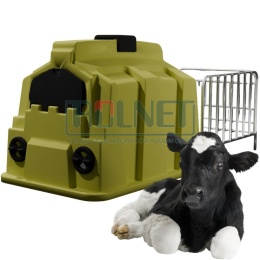 Budka dla cieląt z wygrodzeniem i karmnikami ROL-BE2 – iglo dla cieląt z karmnikami i butelką 3L