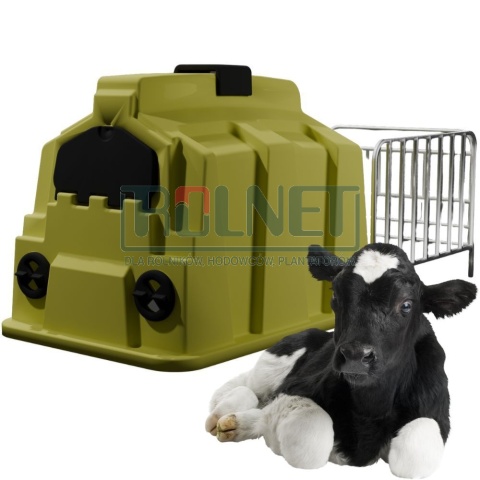 Budka dla cieląt z wygrodzeniem i karmnikami ROL-BE2 – iglo dla cieląt z karmnikami i butelką 3L