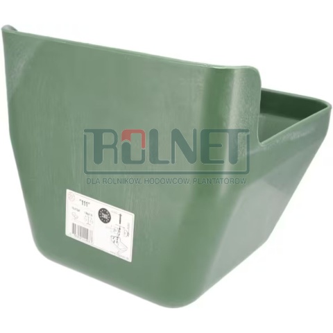 Karmidło plastikowe dla koni i bydła 16 l – zielone, mocowane do ściany, OK Plast