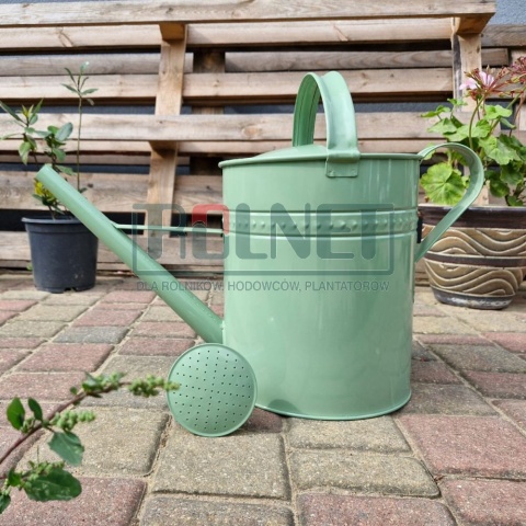 Konewka metalowa 12 l zielona – konewka ogrodowa z sitkiem do podlewania roślin