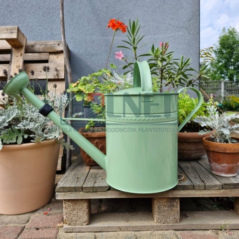 Konewka metalowa 12 l zielona – konewka ogrodowa z sitkiem do podlewania roślin
