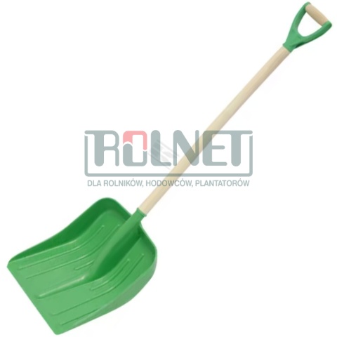 Łopata do zboża z trzonkiem drewnianym 42 cm – Rolplas, plastikowa z uchwytem DY