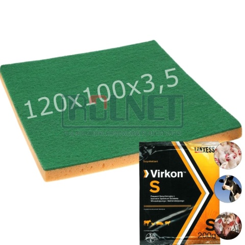 Mata dezynfekcyjna EKO Premium 120x100x3,5 cm + Virkon S 200g
