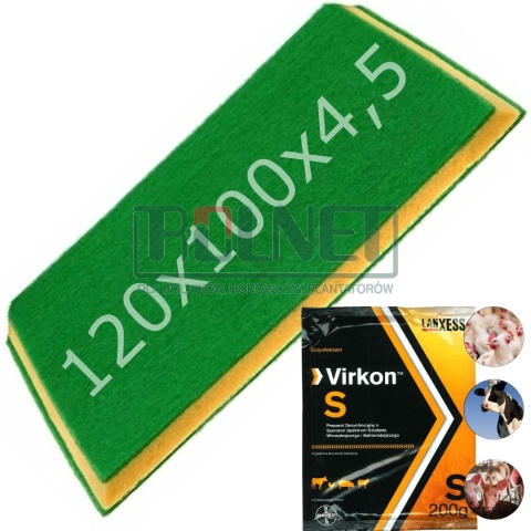 Mata dezynfekcyjna EKO Premium 120 x 100 x 4,5 cm + Virkon S 200g