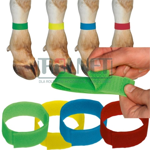 Opaska na rzep do znakowania bydła 36 cm – zestaw 10 szt., mix kolorów, Kerbl