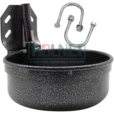 Poidło stalowe miskowe 5L z zaworem rurowym 1/2” – dla bydła i koni