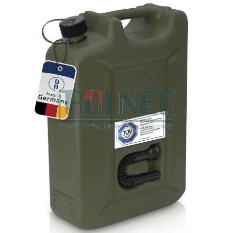 Kanister na paliwo plastikowy 20 l HDPE oliwkowy z certyfikatem UN