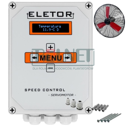 Sterownik wentylacji Eletor SC-S 6A z czujnikiem temperatury, 2 grupy wentylacji, klapy 0-10V, SPEED CONTROL