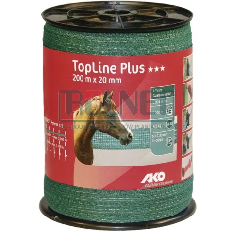 Taśma do pastucha 20 mm 200 m zielona TopLine Plus