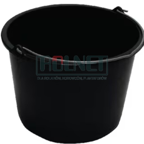 Wiadro plastikowe 12 l Czarne do stajni i na budowę