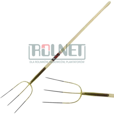Widły do słomy 3-zębne profilowane, kute z trzonkiem 135 cm