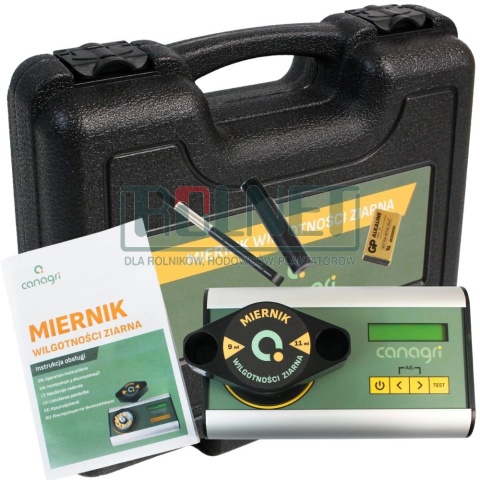 Wilgotnościomierz do ziarna Canagri z młynkiem, automatyczny pomiar wilgotności zbóż i nasion