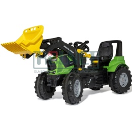 Ciągnik na pedały Deutz-Fahr Agrotron 7250 TTV z ładowaczem czołowym Rolly Toys – regulowany fotel i zaczepy przód/tył