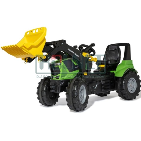 Ciągnik na pedały Deutz-Fahr Agrotron 7250 TTV z ładowaczem czołowym Rolly Toys – regulowany fotel i zaczepy przód/tył