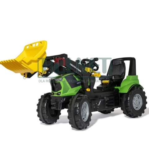 Ciągnik na pedały Deutz-Fahr Agrotron 7250 TTV z ładowaczem czołowym Rolly Toys – regulowany fotel i zaczepy przód/tył