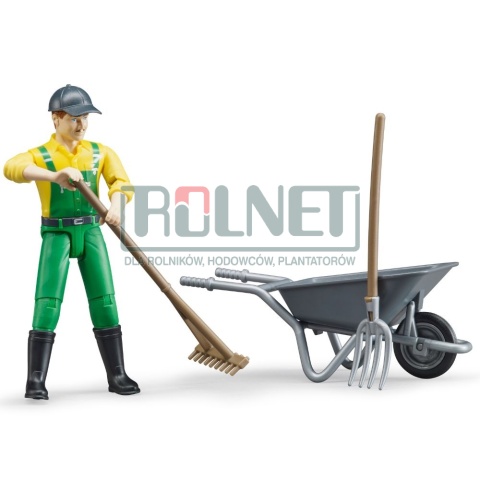 U62610 Figurka rolnika z taczką