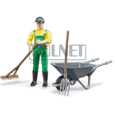 Figurka rolnika z taczką
