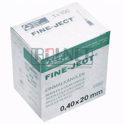 Igła jednorazowa 0,4 x 20 mm (opakowanie 100 szt.)