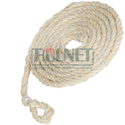 Lina poskromowa dla bydła PP sizal 12 mm 320 cm z małą pętlą do prowadzenia bydła
