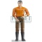 Figurka mężczyzny w brązowych spodniach BRUDER 60007 – ruchoma postać do zestawów 1:16