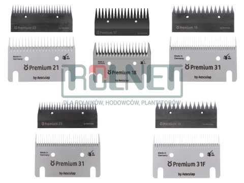 Ostrza do maszynki do strzyżenia Premium Aesculap – zestaw górne i dolne do bydła i koni