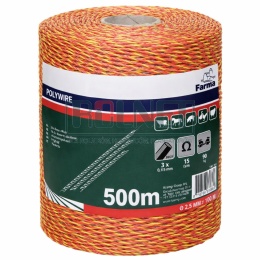 Plecionka do pastucha 500 m żółto-pomarańczowa 3x0,16 mm – Farma
