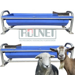 Poidło wannowe dla OWIEC nogi stal ocynkowana, plastikowa wanna NIEBIESKA 1,5 MT