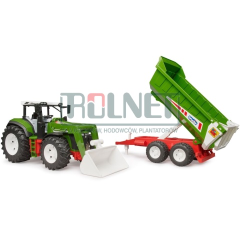 Ciągnik Roadmax z ładowaczem czołowym i przyczepą