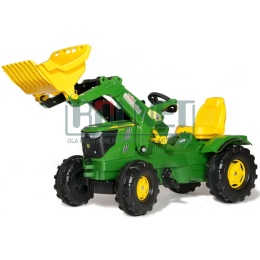 Traktor z napędem na pedały i ładowaczem John Deere 6210R wiek od 3 lat RollyFarmtrac Rolly Toys
