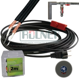 Przewód grzewczy z termostatem 2 m – kabel grzewczy do rur 230V, ochrona przed zamarzaniem do -45°C