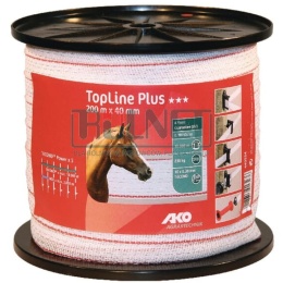 Taśma do pastucha elektrycznego 20 mm 400 m AKO Top Line Plus biało-czerwona