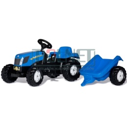 Traktor New Holland z napędem na pedały i z przyczepką