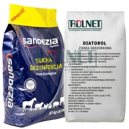 Ziemia okrzemkowa DiatoRol 10kg + Sandezia 10kg sucha dezynfekcja