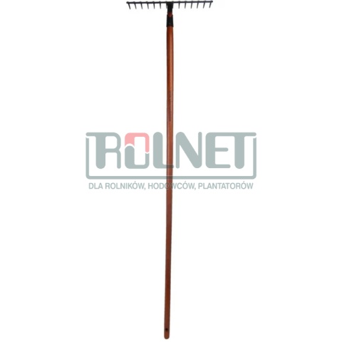 Grabie ogrodowe metalowe SHW REX Premium 14 zębów 150 cm do ziemi i grządek z trzonkiem jesionowym