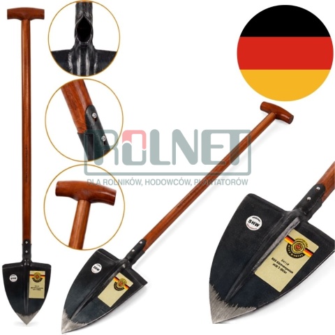 Szpadel łopatkowy SHW REX Premium z uchwytem T i trzonkiem jesionowym 95 cm