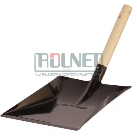 Szufelka do popiołu i kurzu czarna metalowa Kramp 22 cm z drewnianym