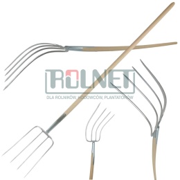 Widły do obornika SHW HAVAU 4-zębne 31 x 23 cm z trzonkiem bukowym 135 cm