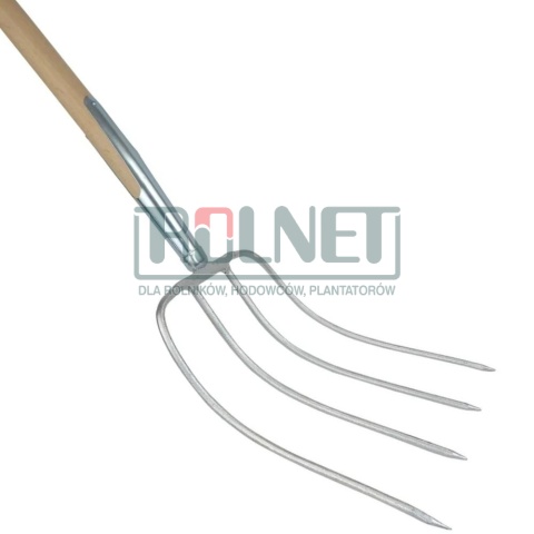 Widły do obornika SHW HAVAU 4-zębne 31 x 23 cm z trzonkiem bukowym 135 cm