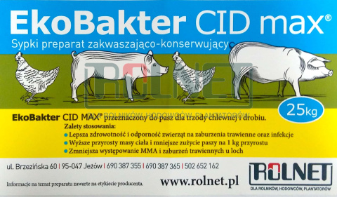 Zakwaszacz EkoBakter CID MAX + konserwant sypki, 25 kg - sklep Rolnet.pl