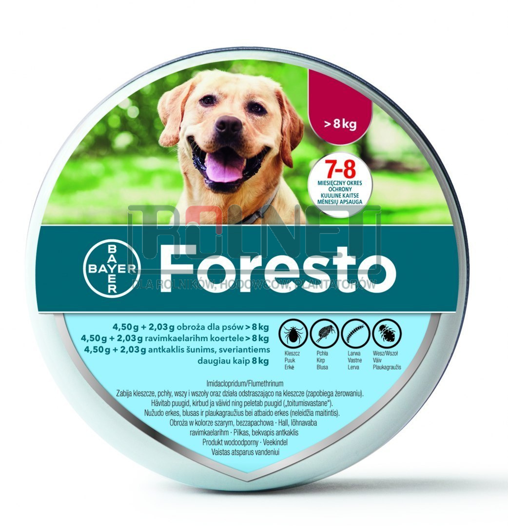 Bayer Foresto Obroża dla psów powyżej 8kg + łapka do usuwania kleszczy