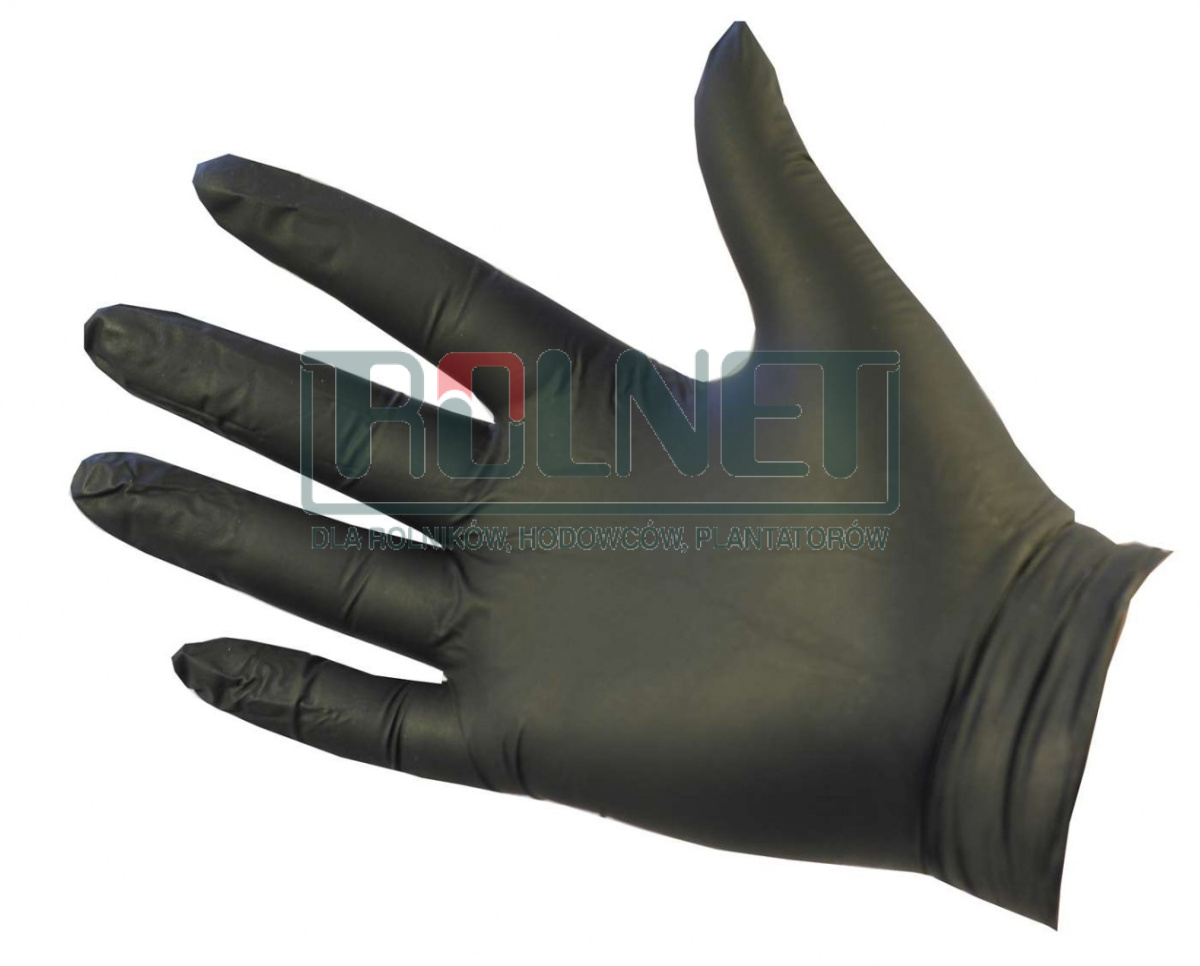 Rękawiczki nitrylowe CZARNE bezpudrowe jednorazowe L 90 szt